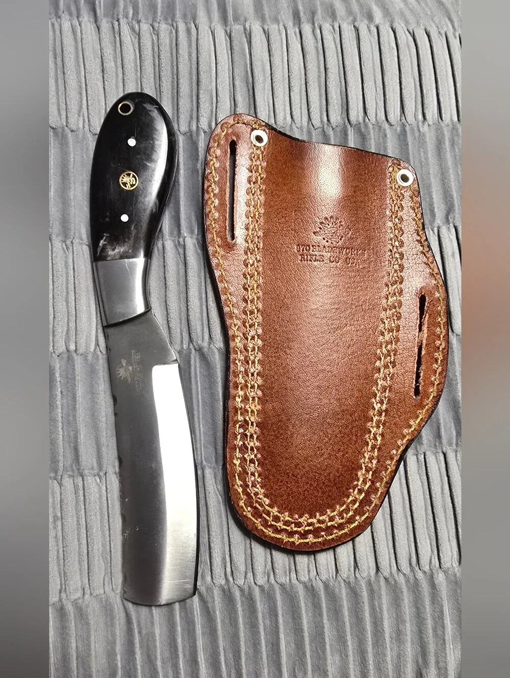970 BladeWorks Hand Forged Fixed Blade Cross Sheath Black Handle Made In USA 🔥